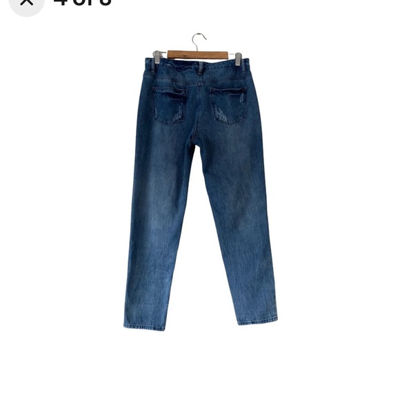 NWT Angel’s Legend Mom Jeans Distressed Straight Leg Sz 14 - Picture 5 of 7